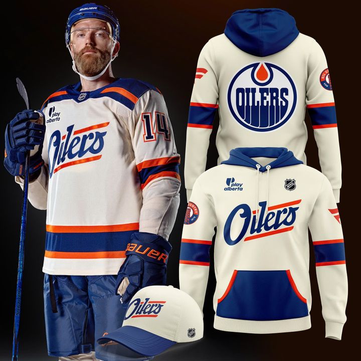 Edmonton Oilers Fanatics Blank Premium Cream Alternate Hoodie