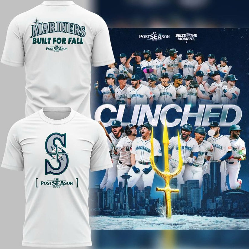 Seattle Mariners White 2025 Postseason T-Shirt - Limited Edition