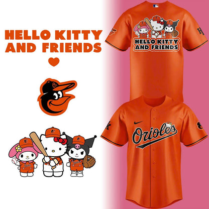 Special Baltimore Orioles x HELLO KITTY AND FRIENDS Night Jersey