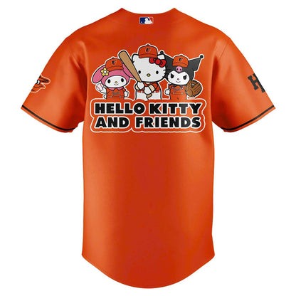 Special Baltimore Orioles x HELLO KITTY AND FRIENDS Night Jersey