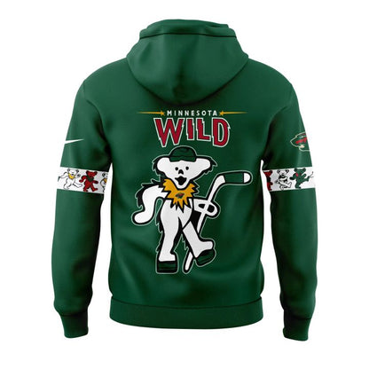 Limited Edition Minnesota Wild Grateful Dead Night Green Hoodie