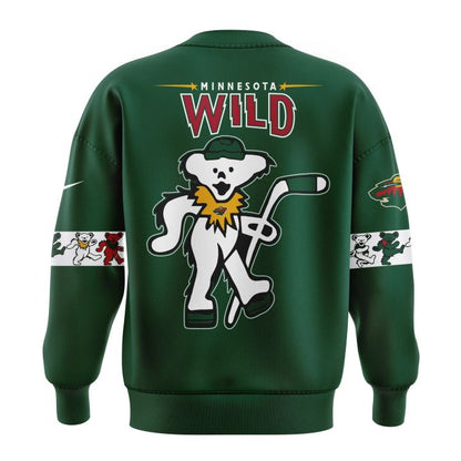 Limited Edition Minnesota Wild Grateful Dead Night Green Sweatshirt