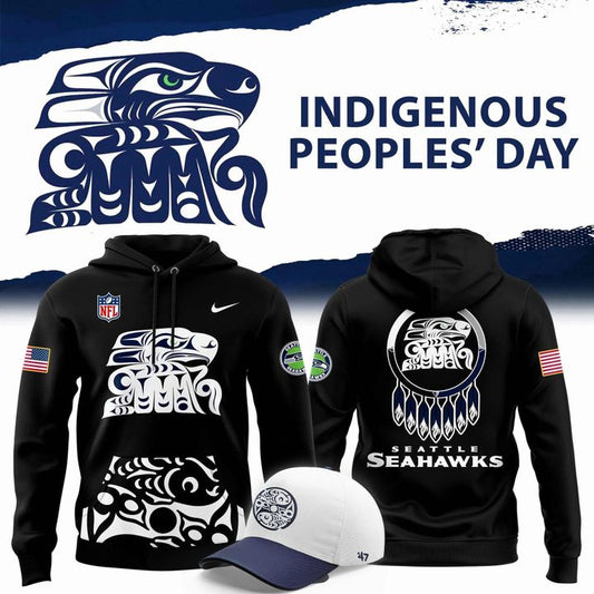 Seattle Seahawks Indigenous Peoples’ Day Hoodie 2025 Black