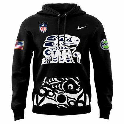 Seattle Seahawks Indigenous Peoples’ Day Hoodie 2025 Black