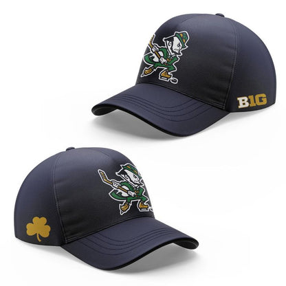 Notre Dame Fighting Irish Under Armour Hockey Leprechaun Rival Fleece Hoodie (Navi) v1