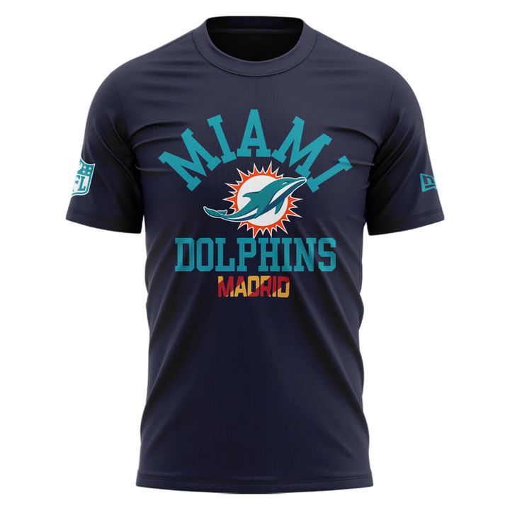 Miami Dolphins 2025 NFL Madrid game T-shirt - Navy
