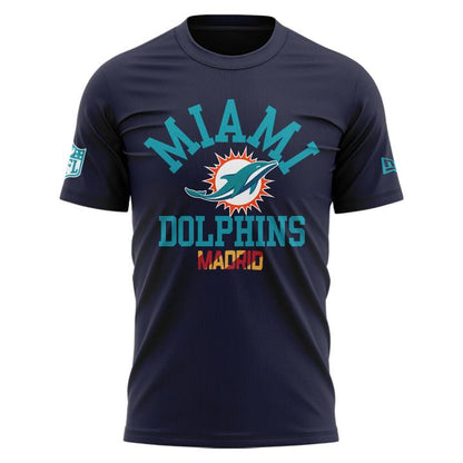 Miami Dolphins 2025 NFL Madrid game T-shirt - Navy