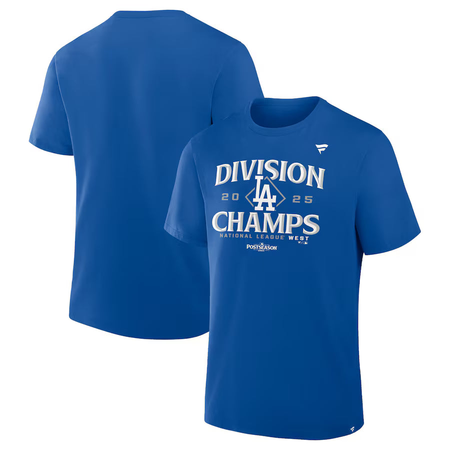 Men's Los Angeles Dodgers Royal 2025 NL West Division Champions Locker Room T-Shirt