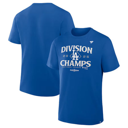 Men's Los Angeles Dodgers Royal 2025 NL West Division Champions Locker Room T-Shirt