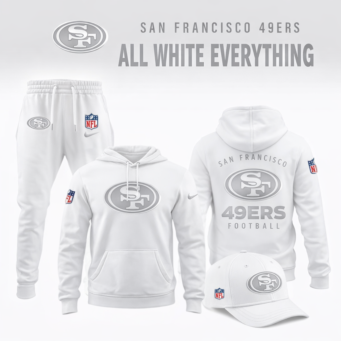 San Francisco 49ers 2026 "White out" Limited Edition Hoodie v2