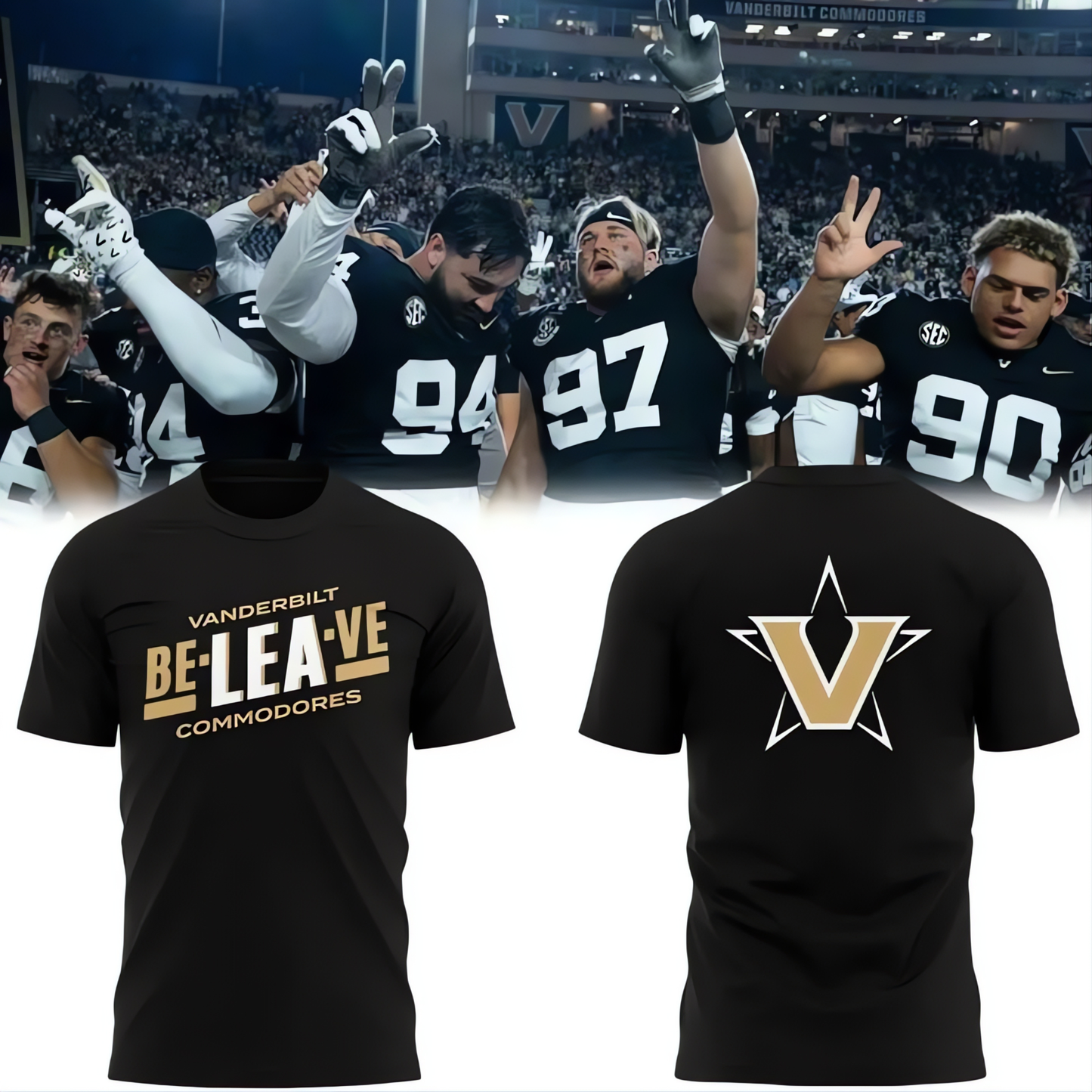 Vanderbilt Football 'Be-LEA-ve' T-Shirt - Limited Edition