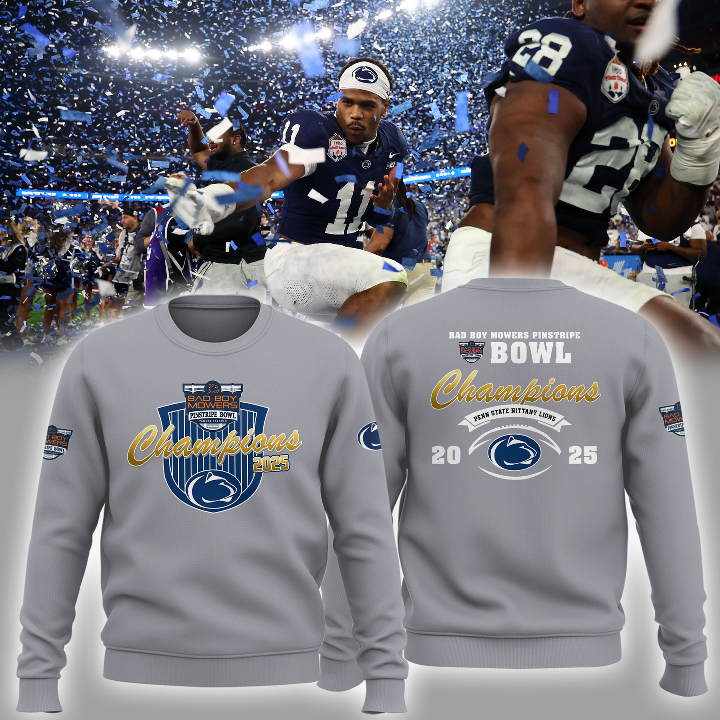 Penn State – BAD BOY MOWERS PINSTRIPE BOWL Champions Sweatshirt