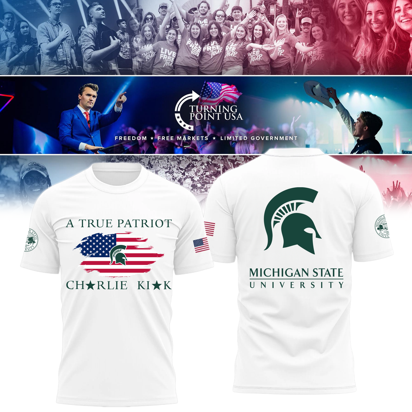 Michigan State University x Turning Point USA T-Shirt