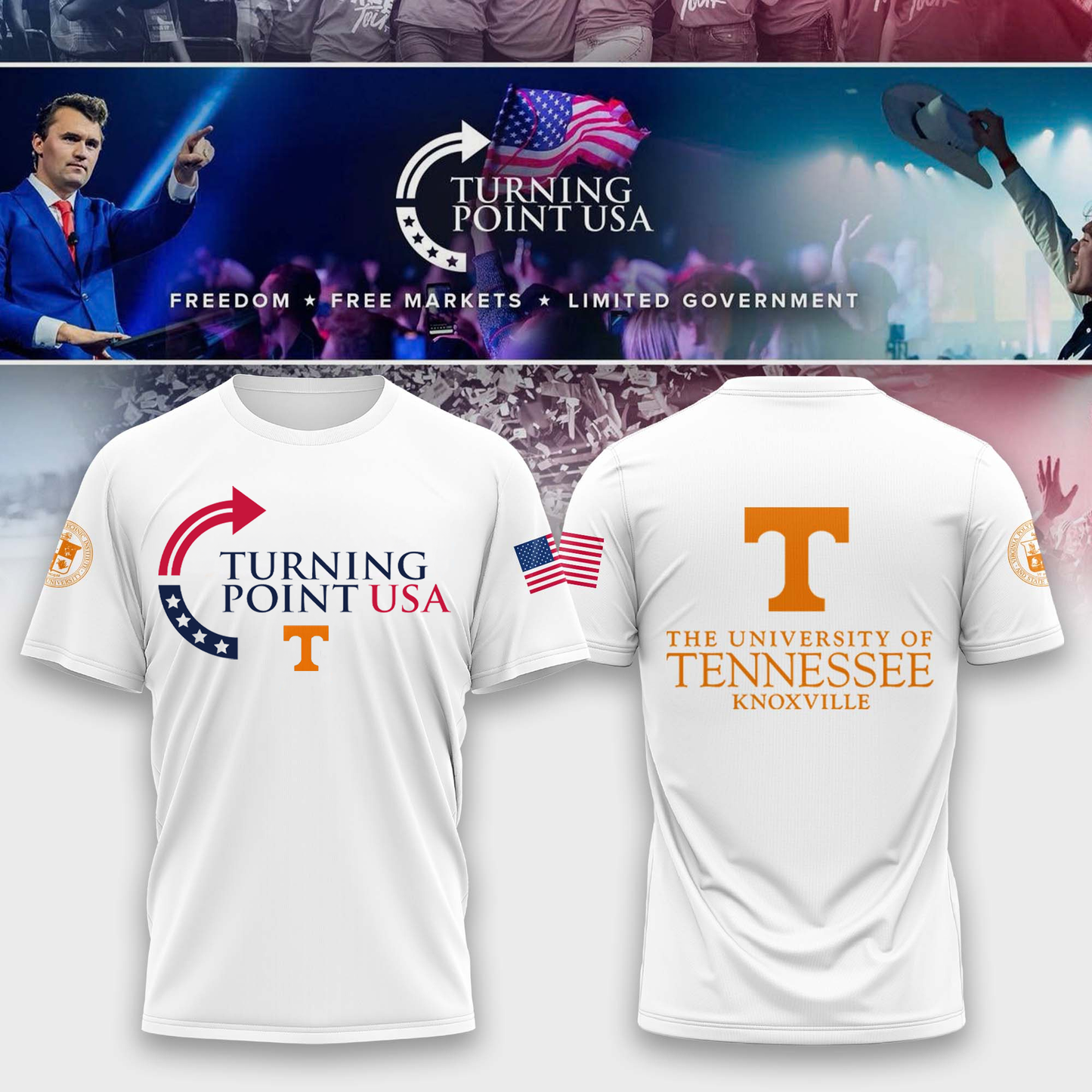 Limited Edition University of Tennessee, Knoxville x Turning Point USA T-Shirt