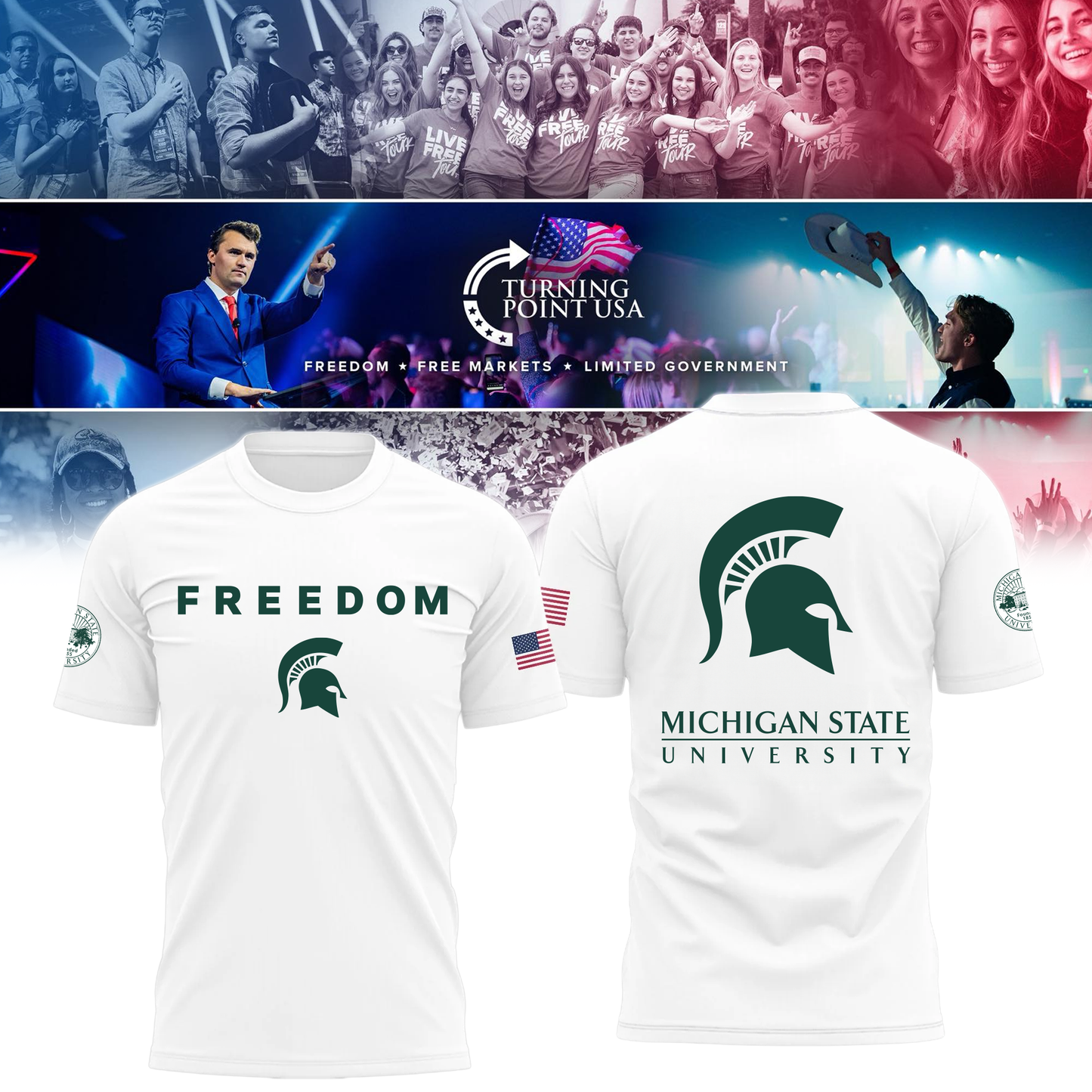 Michigan State University x Turning Point USA T-Shirt