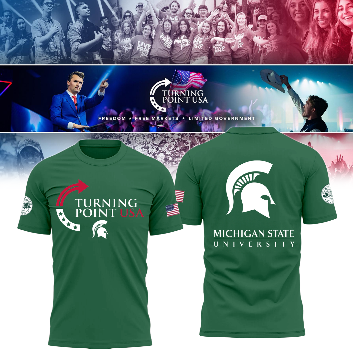 Michigan State University x Turning Point USA T-Shirt
