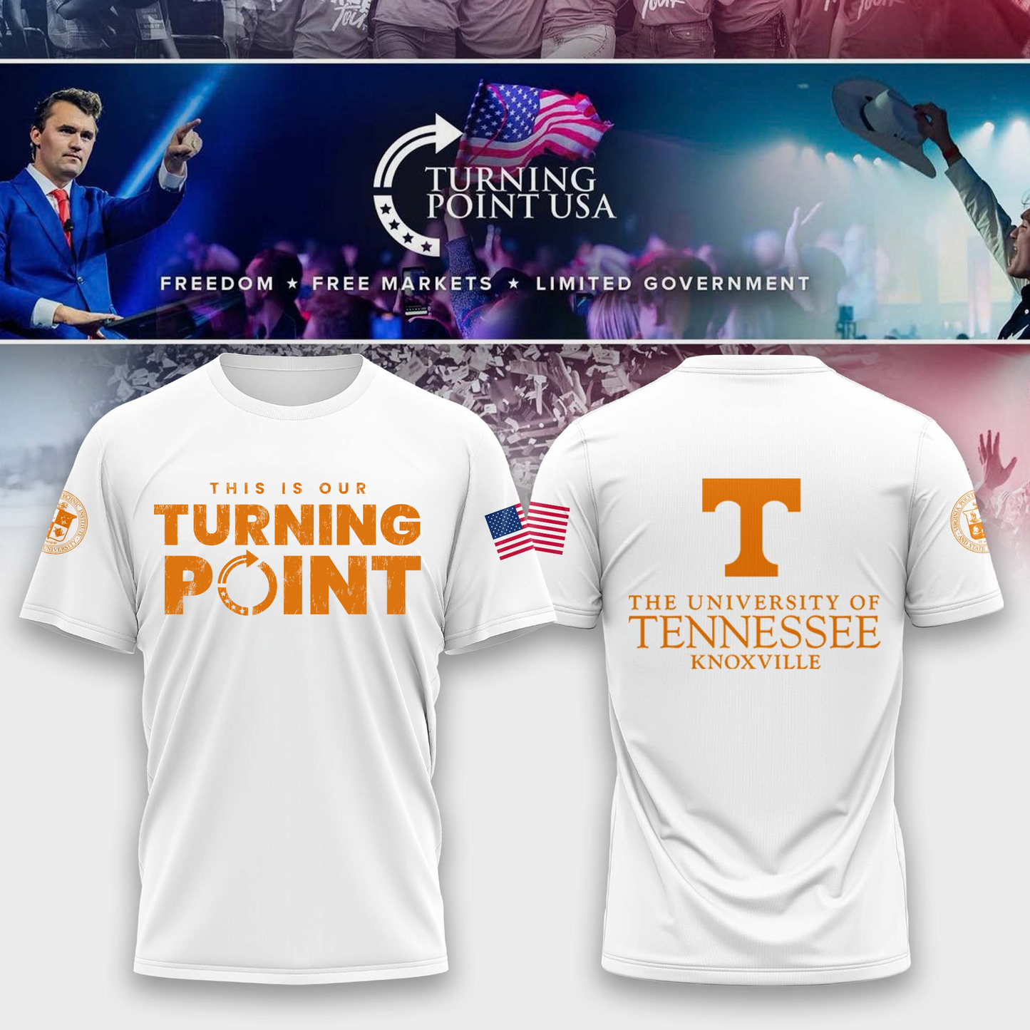 Limited Edition University of Tennessee, Knoxville x Turning Point USA T-Shirt