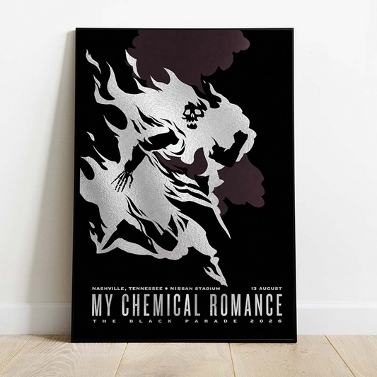 My Chemical Romance Nashville Tennessee 2026 Event Poster At Nissan Stadium On 13 August 2026 The Black Parade Tour Home Decor Poster