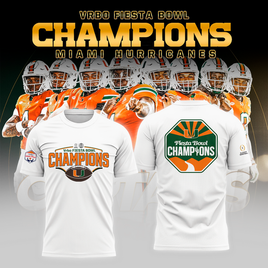 Miami Hurricanes Special Fiesta Bowl Champions Limited Edition T-Shirt