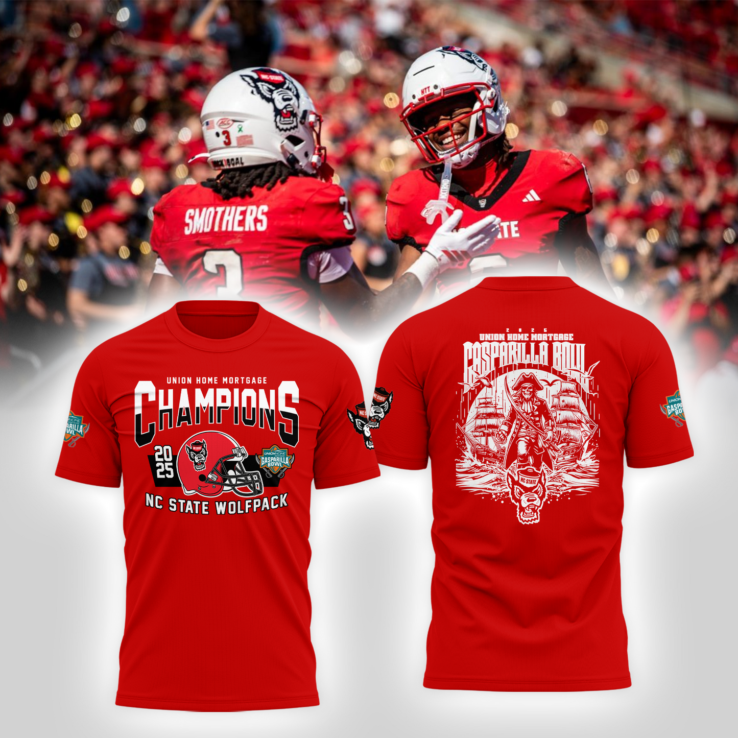 NC State Wolfpack - UNION HOME MORTGAGE GASPARILLA BOWL Champion T-Shirt