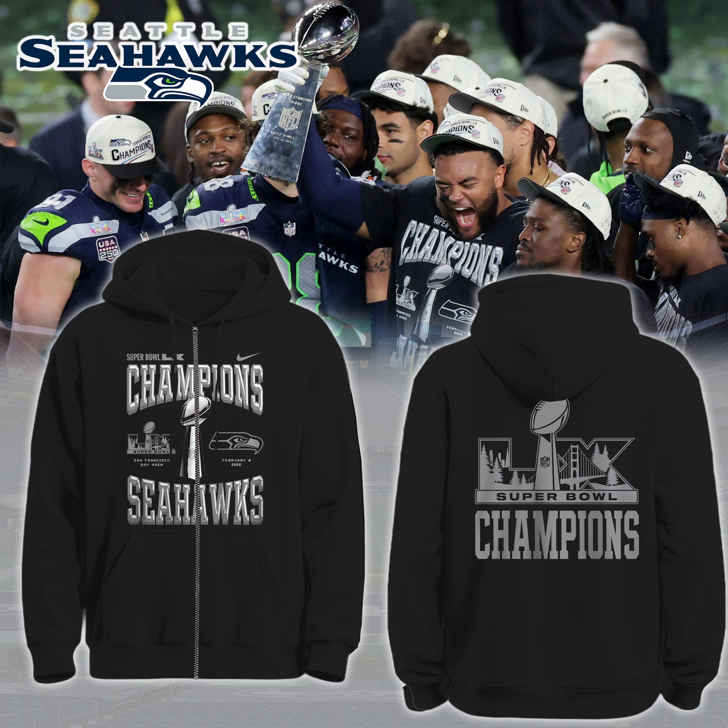 Seattle Seahawks: "Made us all proud" - Limited Edition Zip Hoodie