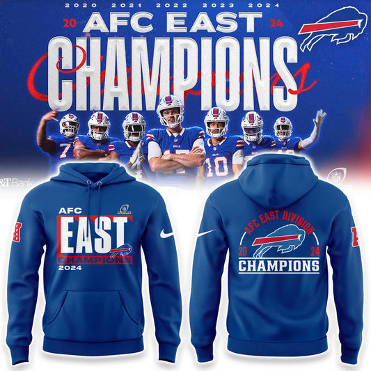 Buffalo Bills Fanatics Royal 2024 AFC East Division Champions Conquer Hoodie V2