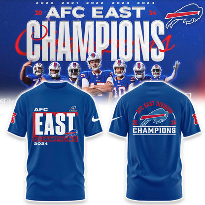 Buffalo Bills Fanatics Royal 2024 AFC East Division Champions Conquer TShirt V2