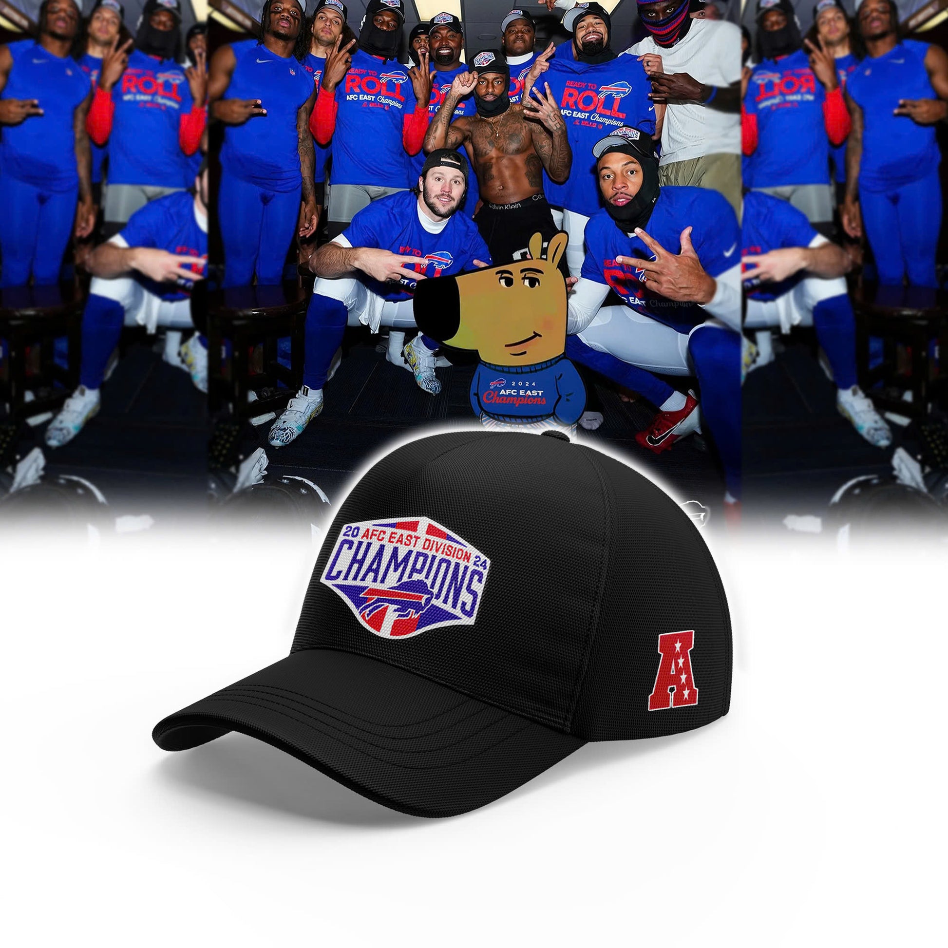 Buffalo Bills 2024 AFC East Division Champions Locker Room Trophy Collection Hoodie