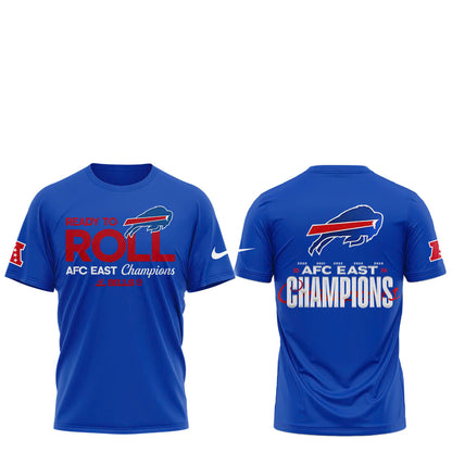 Buffalo Bills 2024 AFC East Division Champions Locker Room Trophy Collection TShirt V3