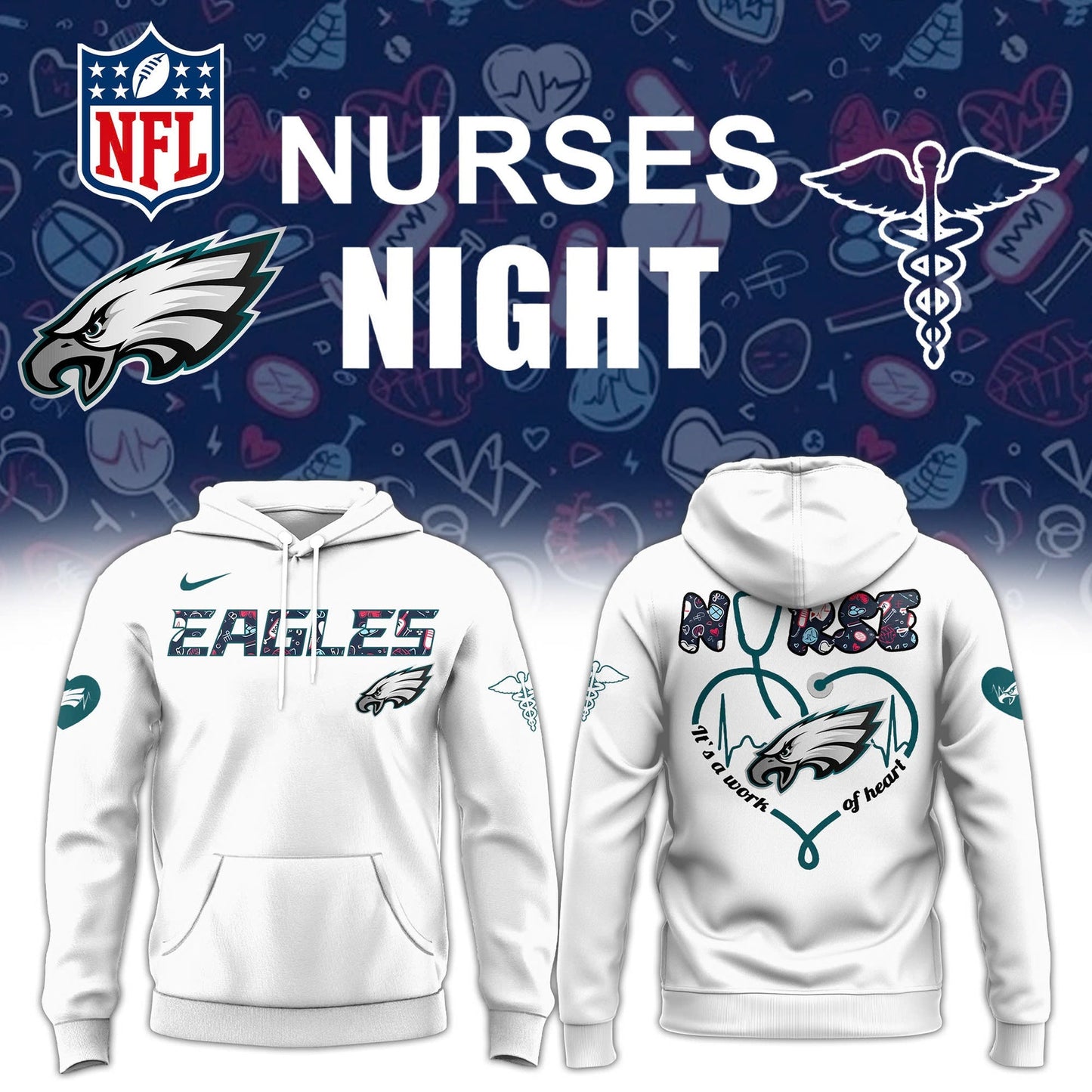 Philadelphia Eagles Nurses Appreciation Hoodie