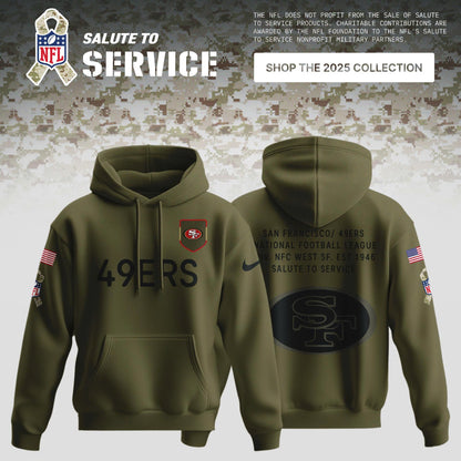 All Teams Salute to Service Olive 2025 Special Editions Hoodie