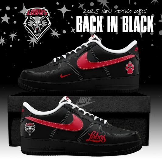 _ New Mexico Lobos Back In Black Special Edition AF1 Sneakers