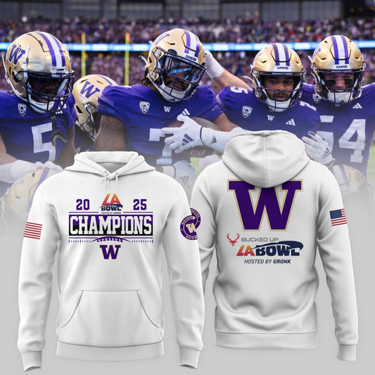 Washington Huskies Football 2025 BUCKED UP LA BOWL Champions Hoodie