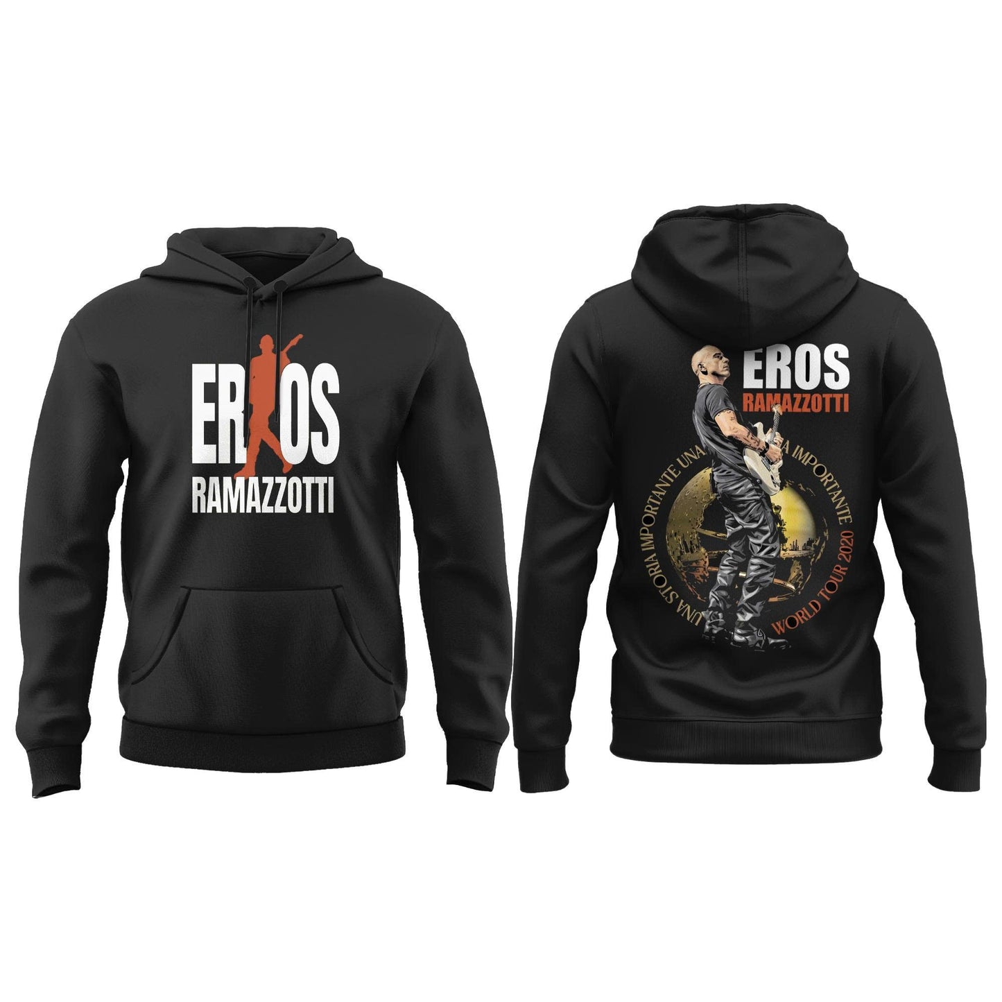 Eros Ramazzotti UNA STORIA IMPORTANTE WORLD TOUR 2026 Limited Edition Black Hoodie v4