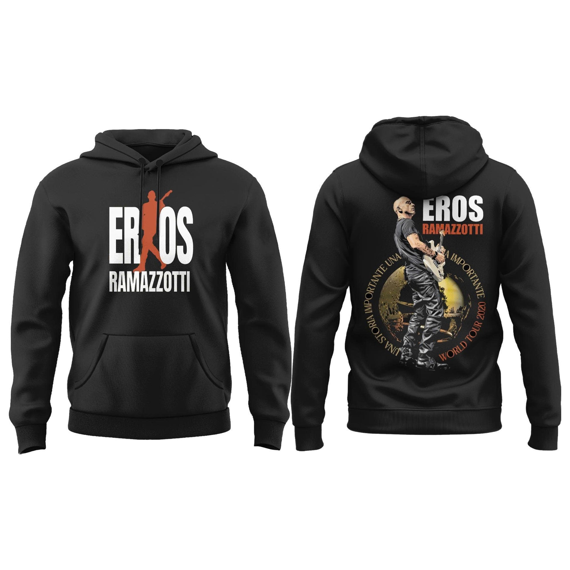 Eros Ramazzotti UNA STORIA IMPORTANTE WORLD TOUR 2026 Limited Edition Black Hoodie v4