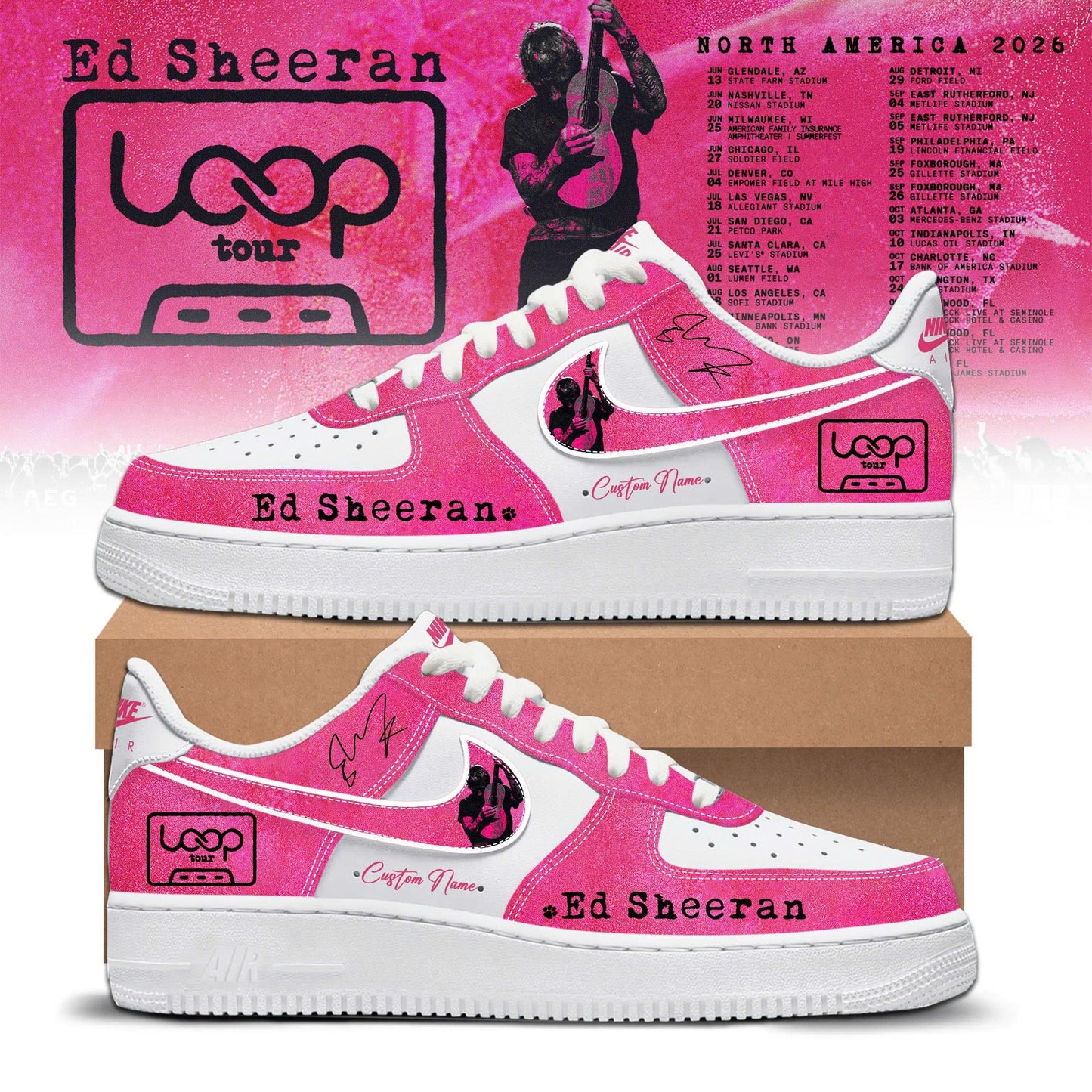 Ed Sheeran Loop Tour 2026 Limited Edition AF1 Sneakers