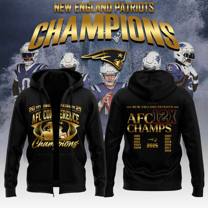 NEPatriots x 2025 AFC Conference Champions Hoodie Zip V5